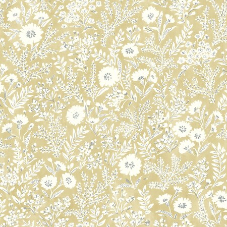 Manhattan Comfort Greeley Agathon Wheat Floral 33 ft L X 205 in W Wallpaper BR4072-70052